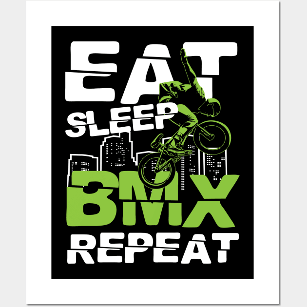 Eat Sleep BMX Repeat Wall Art by AngelBeez29